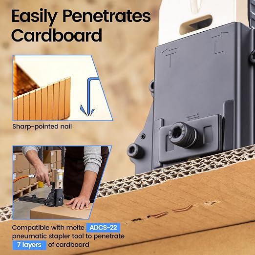 meite Carton Closing Staples 1-3/8" Wide Crown 7/8" Leg 1,400PCS x 2 Boxes | Copper-Coated 16 Gauge Carton Staples for Pneumatic or Manual Box Stapler Gun - Cardboard Closer Packaging