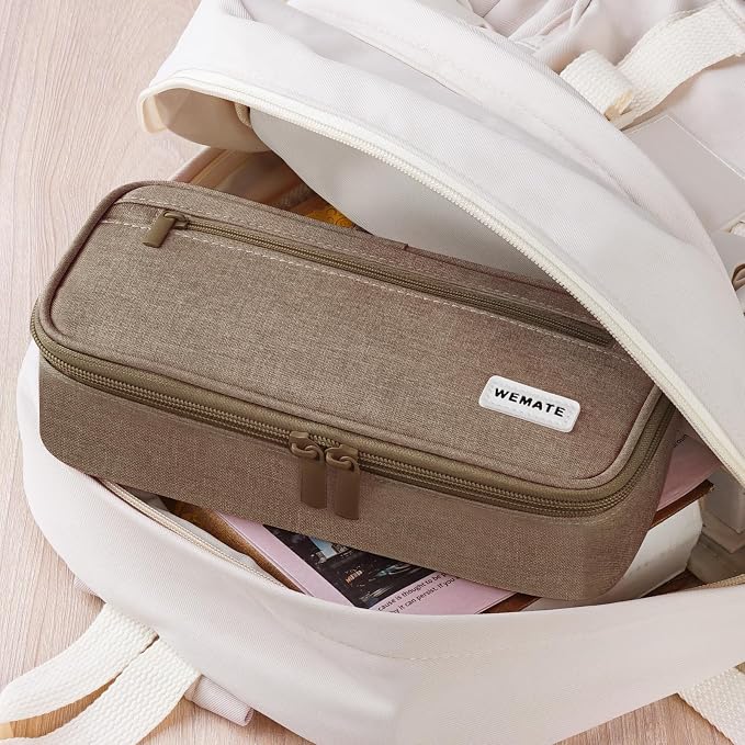 WEMATE Pencil Case, Large Storage Organizer, Makeup Bag, Teacher Must - have, Big Pencil Pouch, Marker Case for College