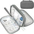 FYY Electronic Organizer, Travel Cable Organizer Bag Pouch Electronic Accessories Carry Case Portable Waterproof Double Layers Storage Bag for Cable, Cord, Charger, Phone, Medium Size, Dark Grey
