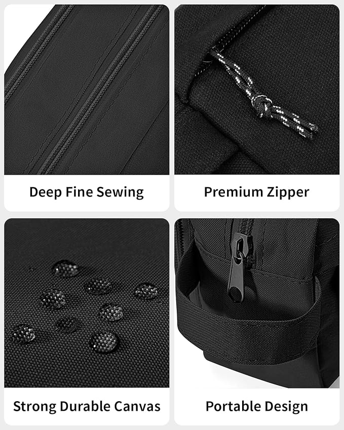 Sooez Big Capacity Pencil Case, Upgraded Canvas Pencil Pouch Large Pencil Bag Organizer, Separate Compartments Easy Grip Handle, Aesthetic Supply for School Teens Adults,Beige Pen Case