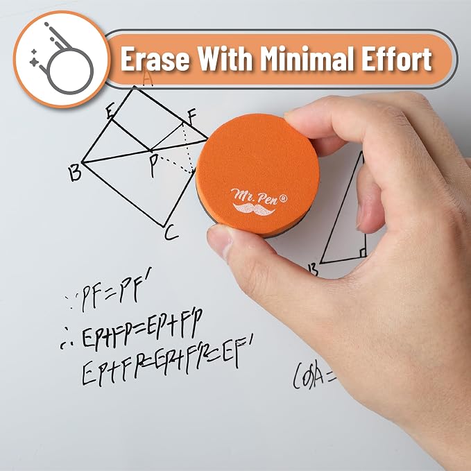 Mr. Pen- Round Magnetic Dry Erase Erasers, 24 Pack | Colorful Small Magnetic Whiteboard Dry Erase Erasers Bulk for Kids, Teachers, Students and Classroom Supplies