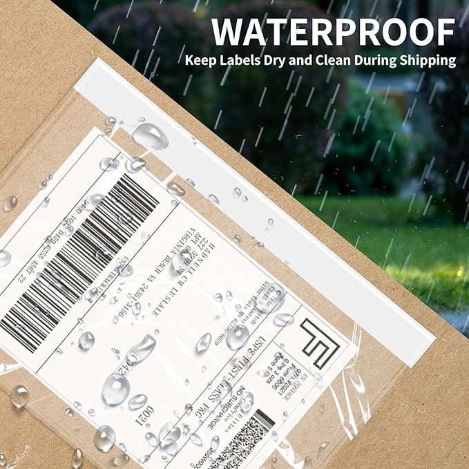 7.5" x 5.5" Shipping Label Sleeves, SJPACK Clear Adhesive Top Loading Packing List/Label Envelopes Pouches(200 Bags)
