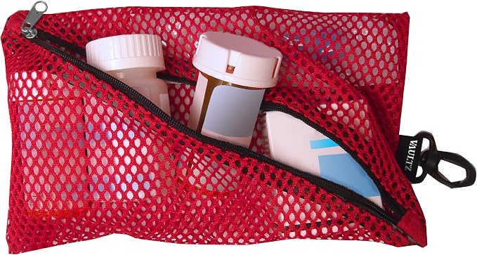 Vaultz Mesh Zipper Pouch Set - Pack of 4 - Mesh Pouch Zipper Bags for Organizing, Storage, Travel, School, Cosmetics - Small, Medium & Large Assorted Bag Sizes - Boys Asst Colors