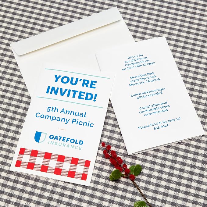 Avery Printable Half-Fold Greeting Cards, Envelopes Included, 5.5" x 8.5", Matte White, Inkjet Printer Compatible, 30 Blank Cards Total, Great for Product Branding, Marketing, and More (8316)