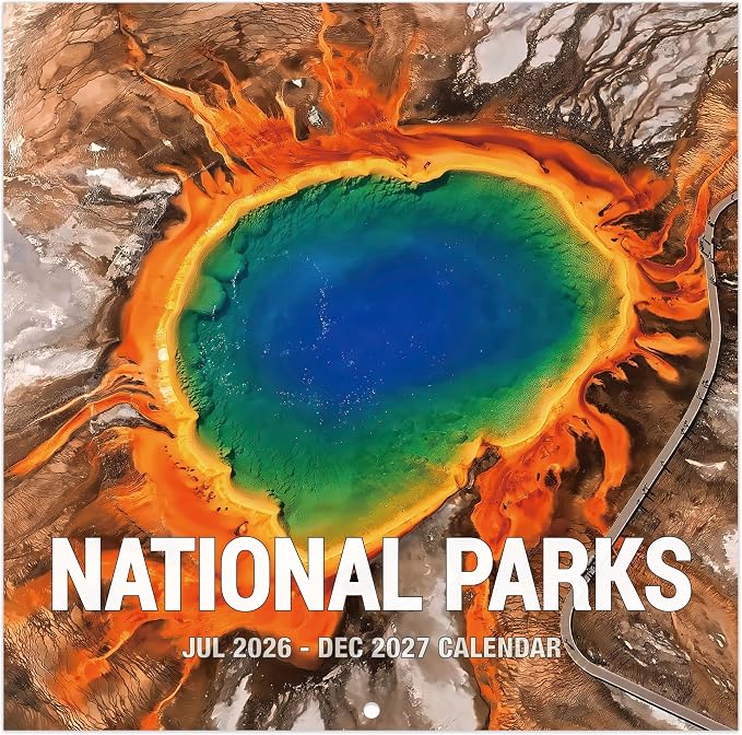 Calendar 2026-2027 - Jul. 2026 - Dec. 2027, Wall Calendar, 26-27 Calendar, 12'' × 24''(Open), Wall Calendars 2026-2027 with Thick Paper, Large Blocks, Hanging Holes, National Parks Wall Calendar