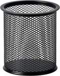 Amazon Basics Wire Mesh Pen Holder, Pencil Cup Desk Organizer for Stationery, Scissors, Office Caddy Storage, 3.7" x 3.3", Black