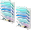 Kuntine.B Wall File Organizer (White, 7 Tier 2 Pack)