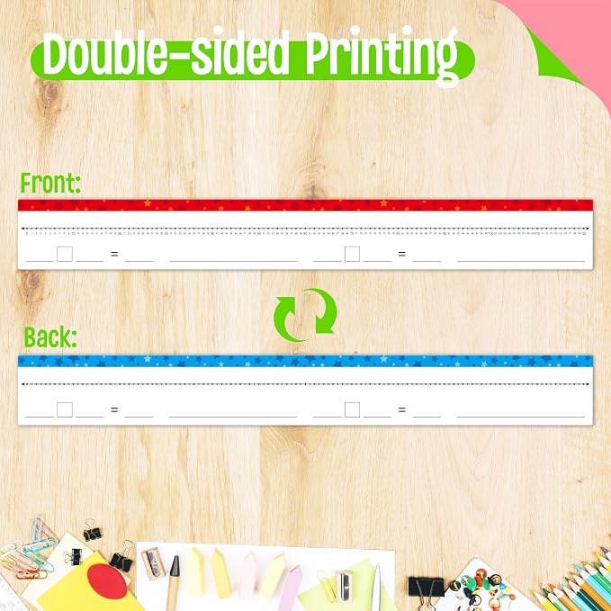 2 PCS 0-120 Dry Erase Number Line Board, Writable and Erasable Double Sided Board- 0-120 on One Side & Blank Line on Other Side, Math White Board for Teachers, Kids, Students, Classroom and Home